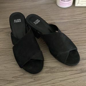 Eileen Fisher suede block heels - 7.5
